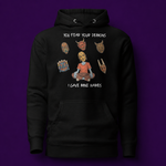 Black hoodie with five ceremonial demon masks and 'You Fear Your Demons' text