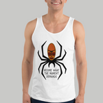 Tank top with Anansi spider god mask graphic
